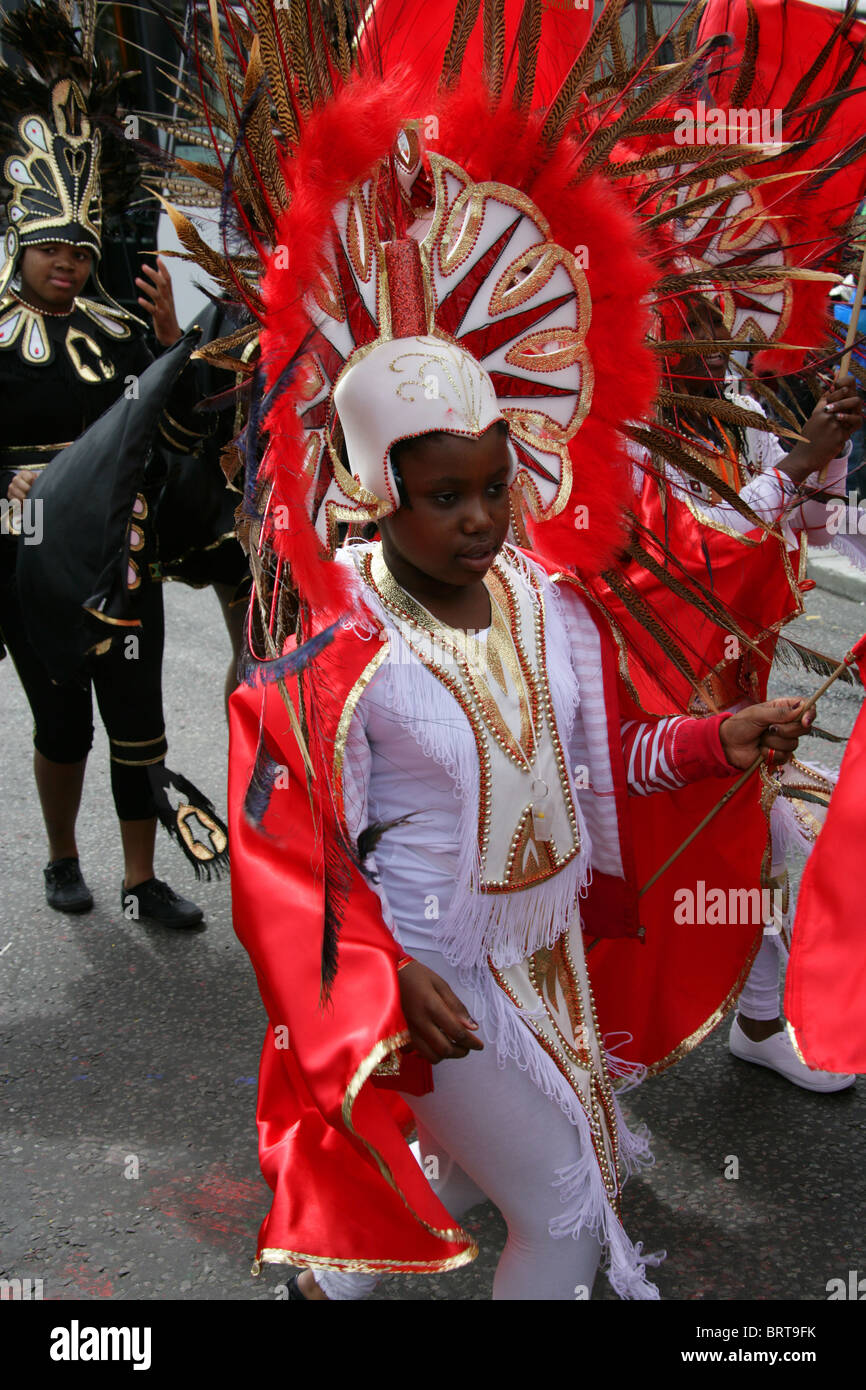 Participant in the Nottinghill Carnival 2010 Stock Photo
