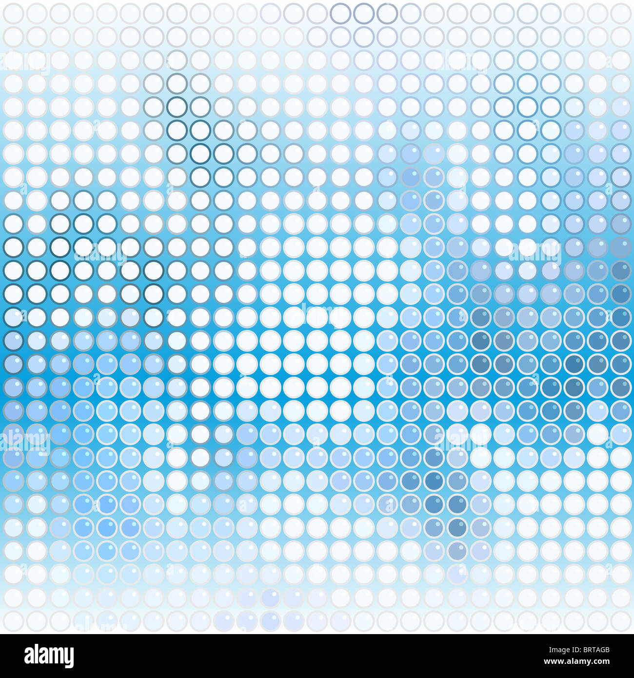 Abstract illustrated background of blue and white circles Stock Photo