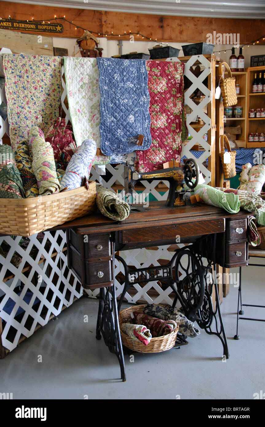Country store with old Singer sewing machine, Connecticut, New England