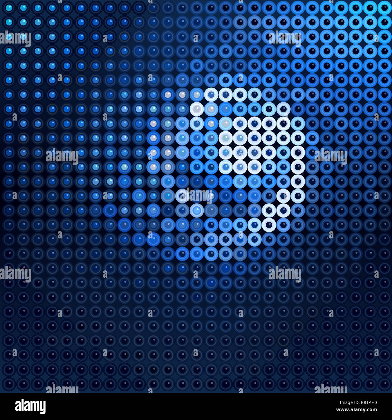 Abstract illustrated design of a blue spiral shape Stock Photo