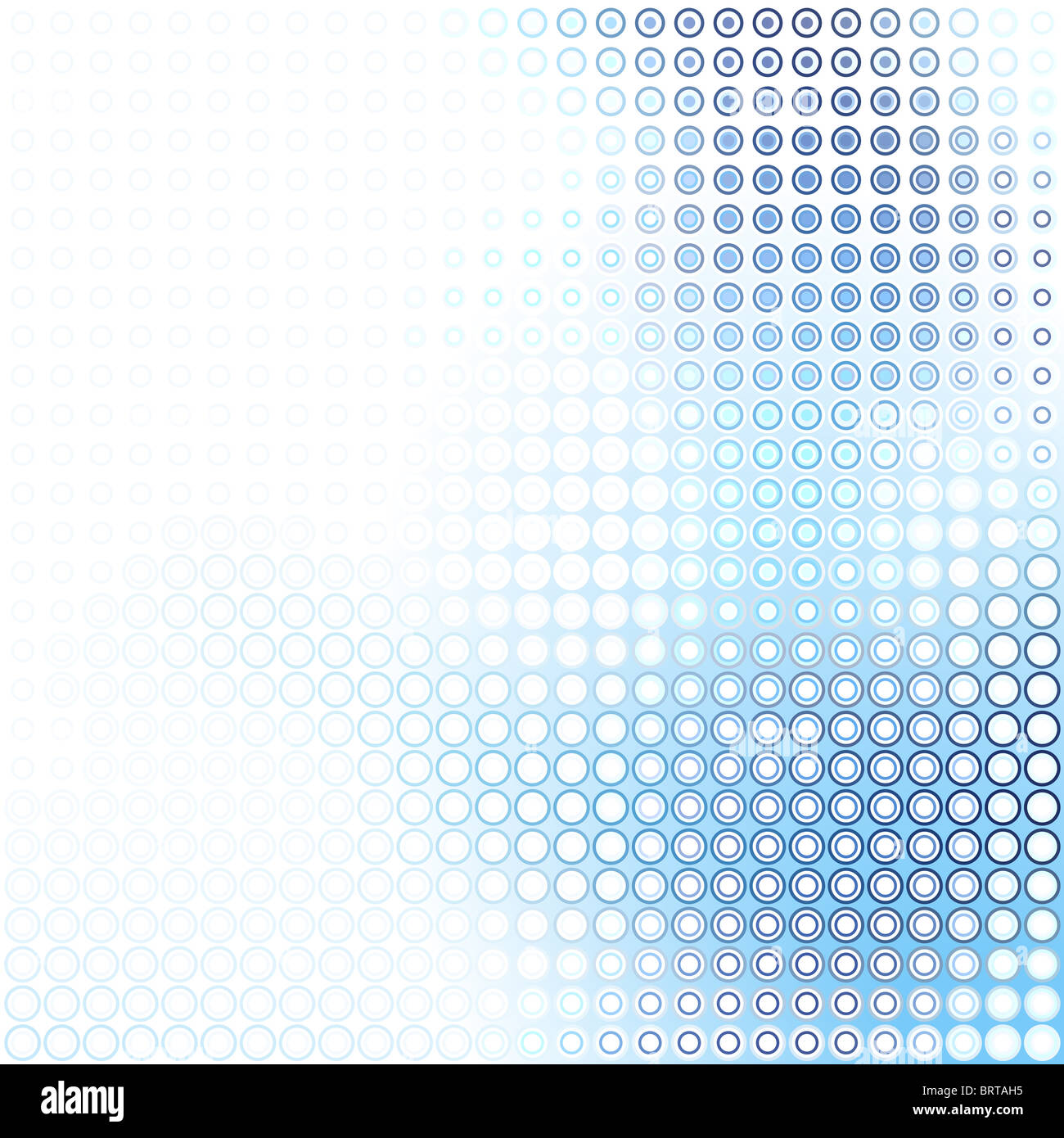 Abstract background illustration of blue and white circles Stock Photo