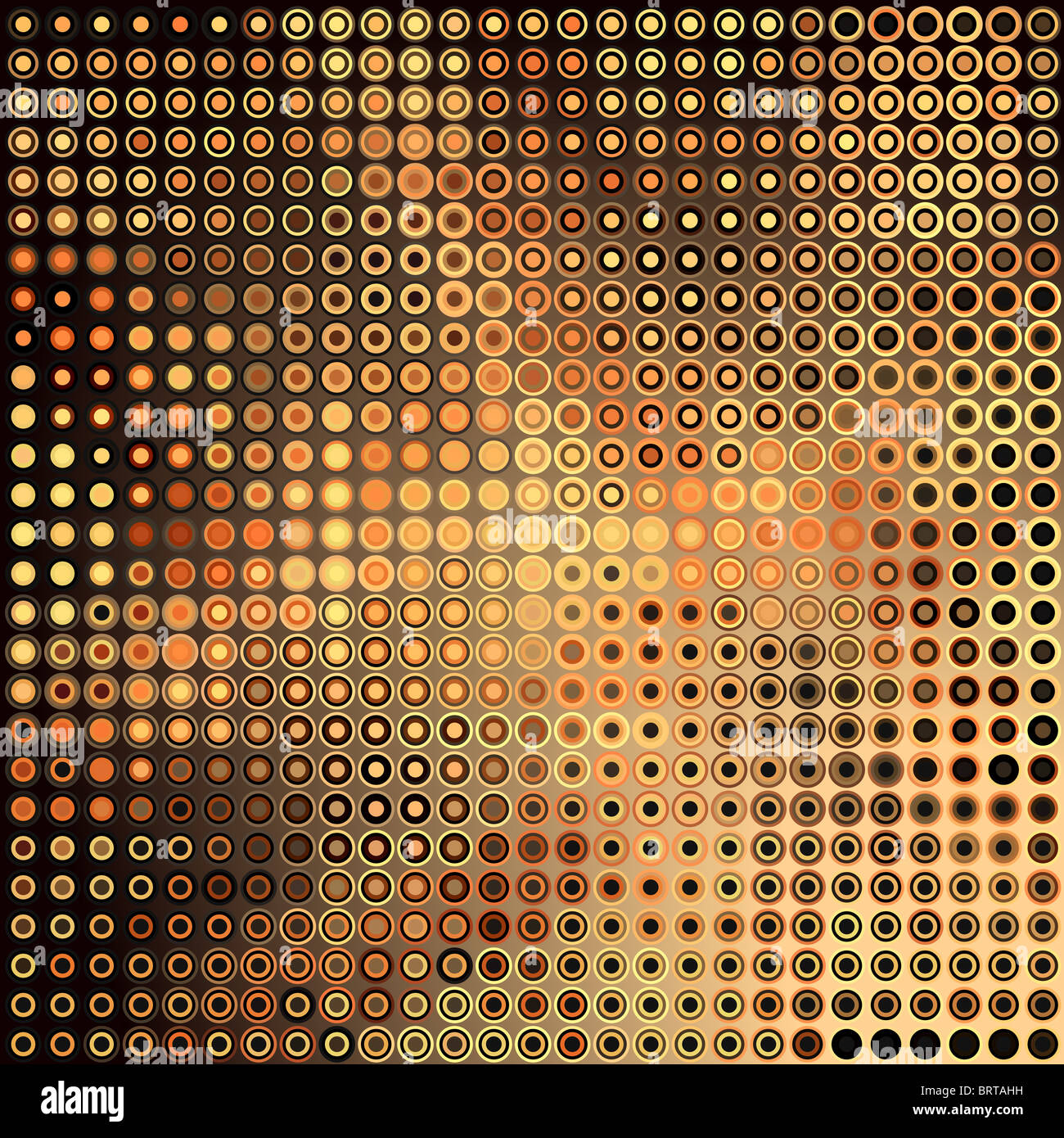 Abstract illustrated background pattern of brown circles Stock Photo