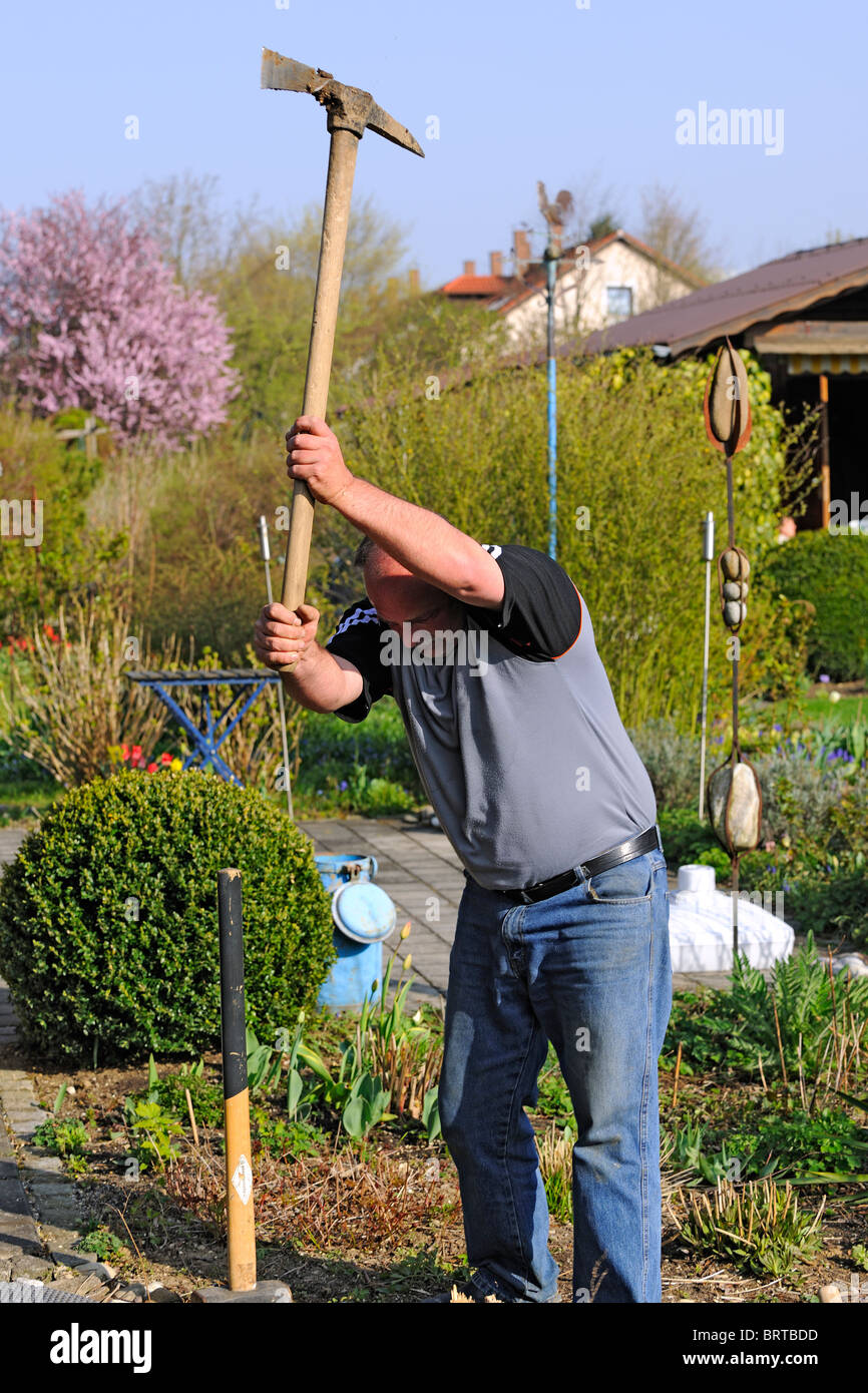 Man at gardening Stock Photo