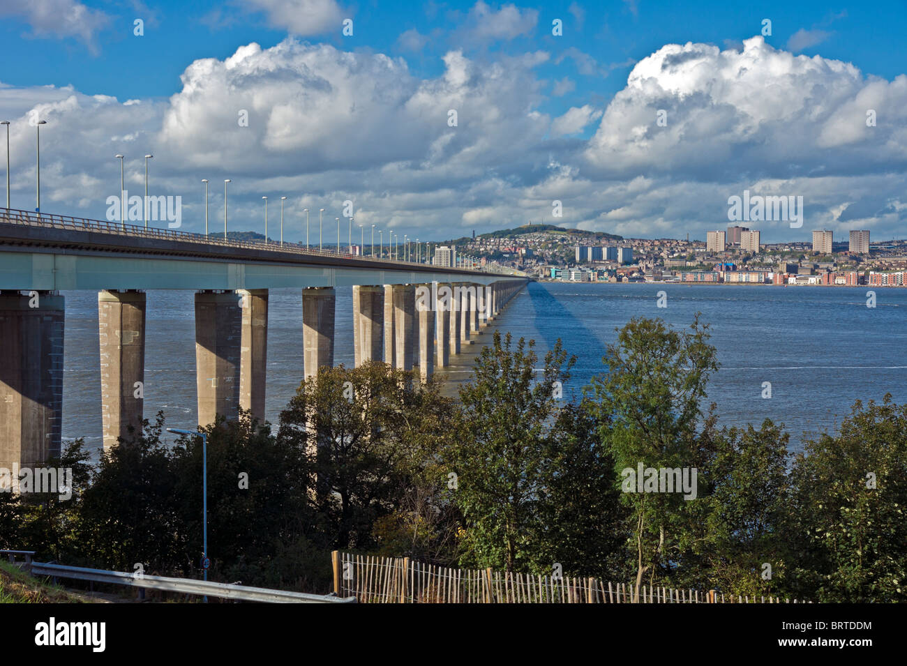 Tay Road Bridge linking Fife with Dundee in Scotland by crossing the