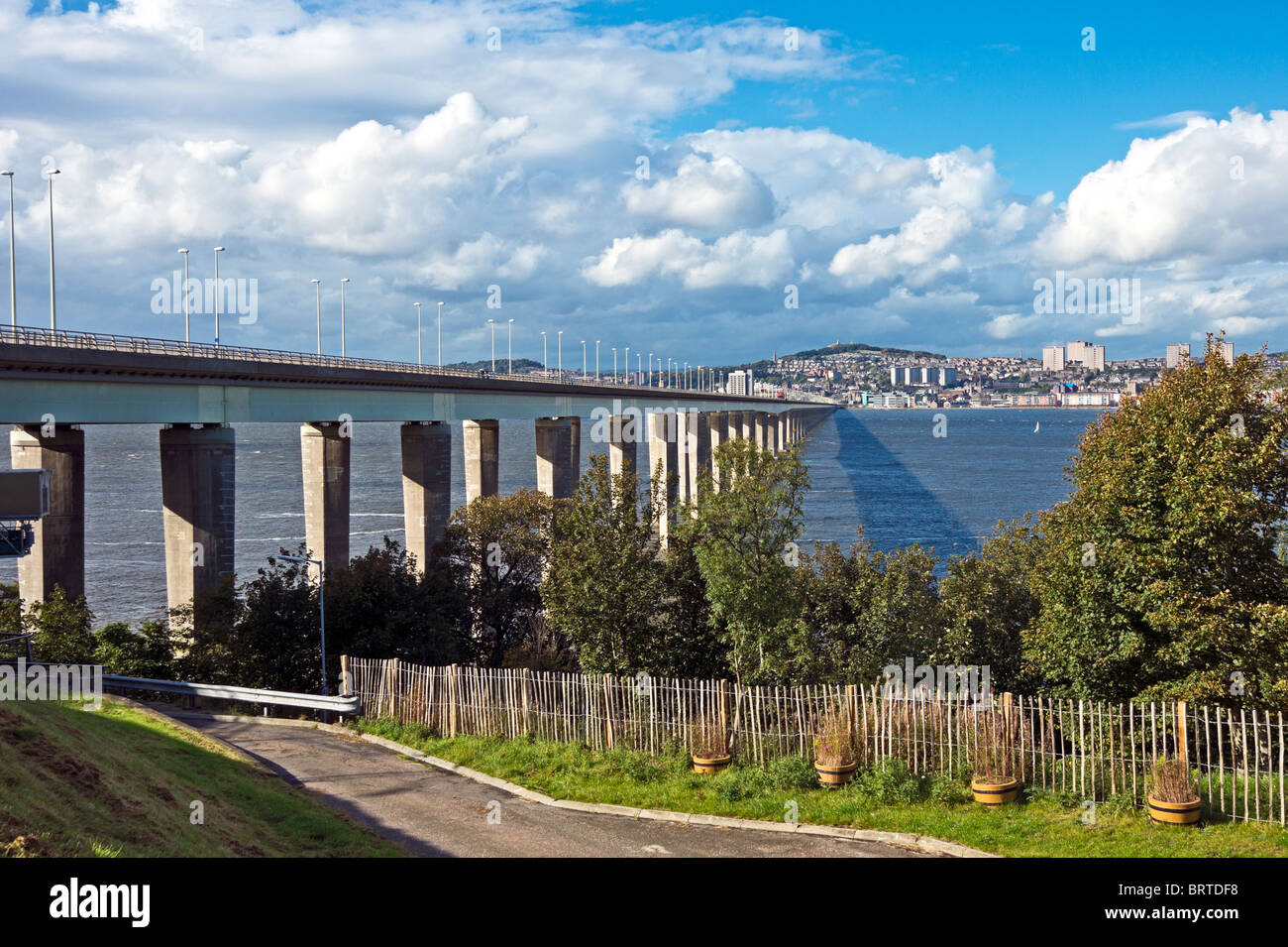 Tay Road Bridge linking Fife with Dundee in Scotland by crossing the