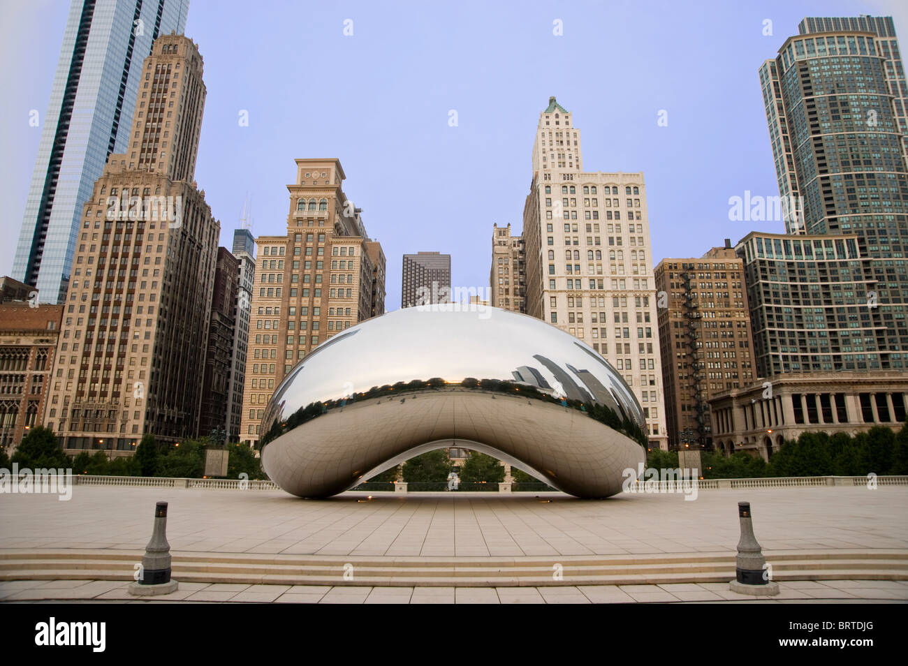 'The Bean'  Cloud Gate, Outdoor Art, Chicago USA Stock Photo