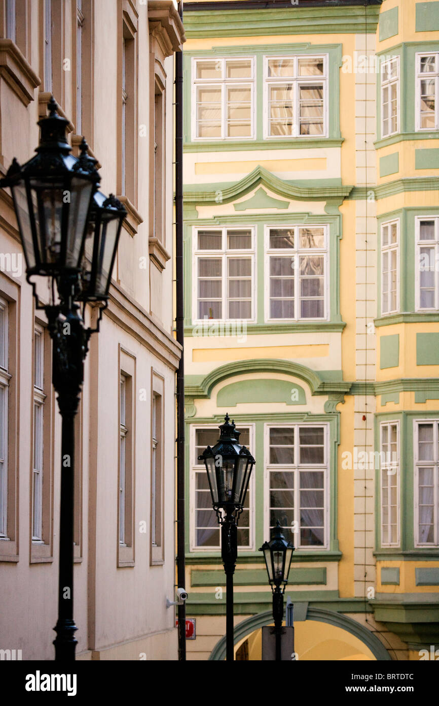Prague street lights Stock Photo