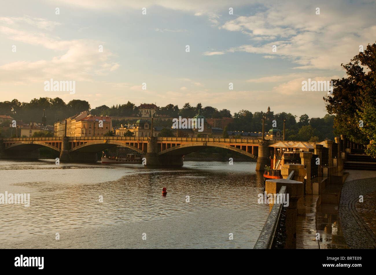 Bridge across the Vltava, Prague, Czech Republic Stock Photo