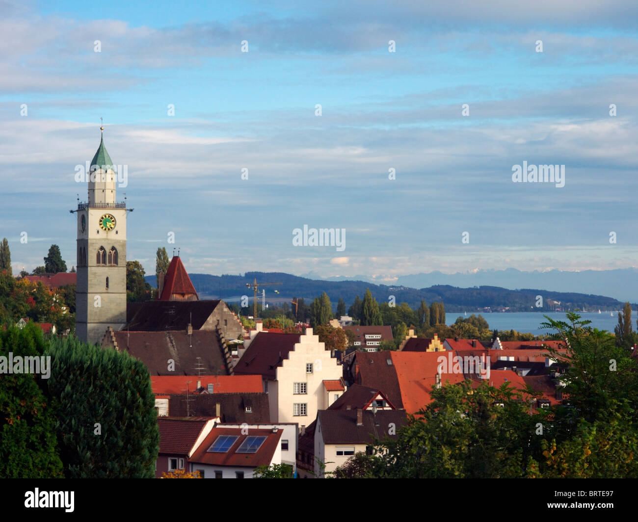 Überlingen with Lake Constance Stock Photo