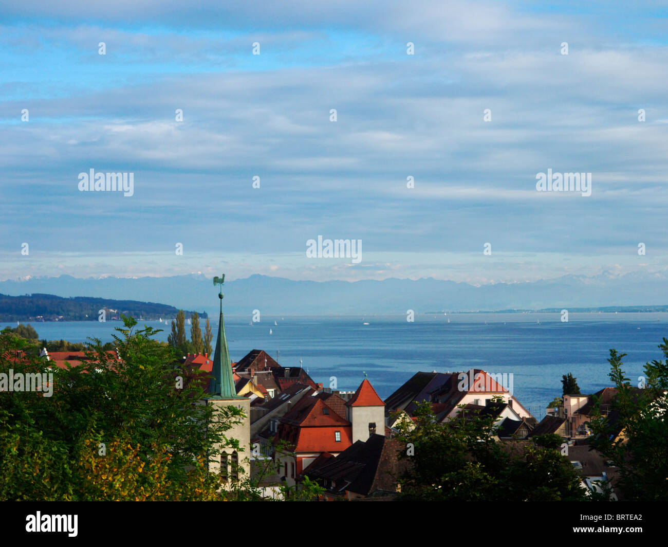 Überlingen with Lake Constance Stock Photo