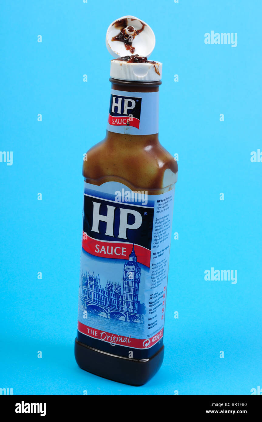 HP Sauce ,opened bottle Stock Photo - Alamy