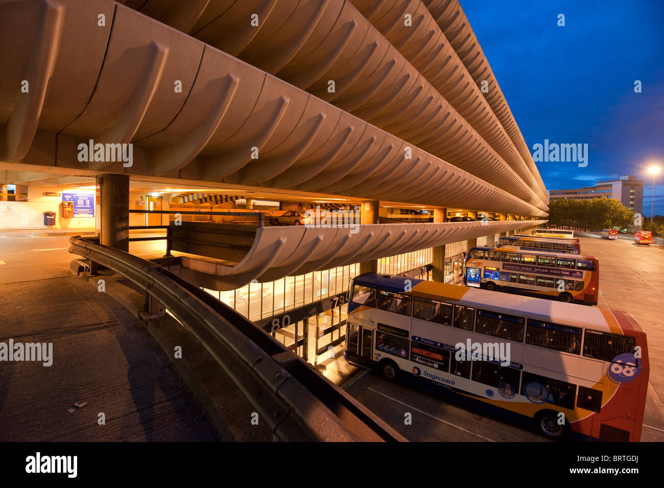 Preston Bus Station at night Stock Photo Alamy