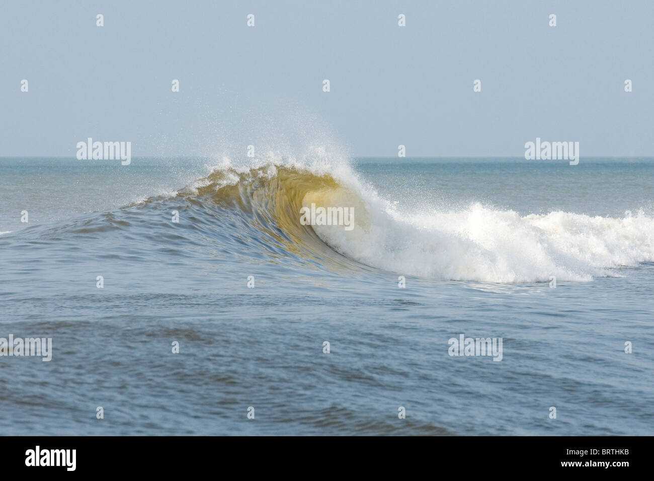 a barreling wave in a popular surf spot called 'Trap' in Aberystwyth