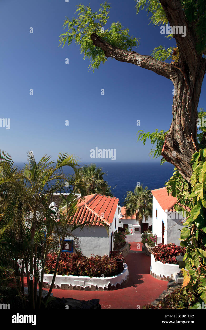 Canary Islands, La Gomera, Playa Santiago, Jardin Tecina Resort Stock Photo