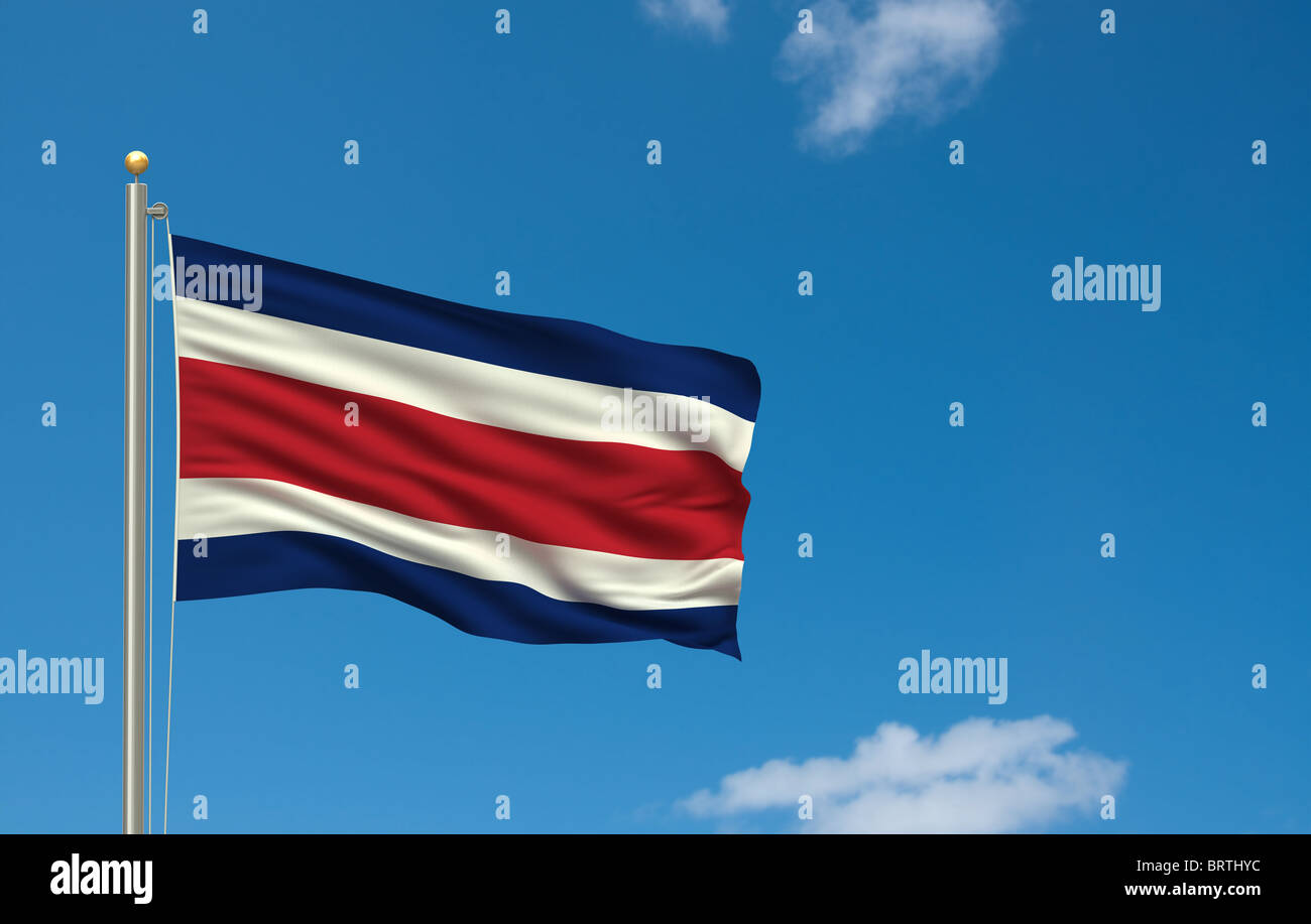 Flag of Costa Rica Stock Photo