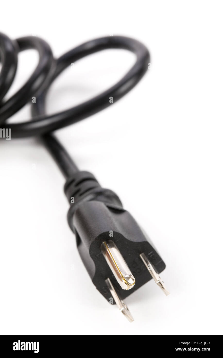 Black Power Cord Plug close up shot Stock Photo Alamy