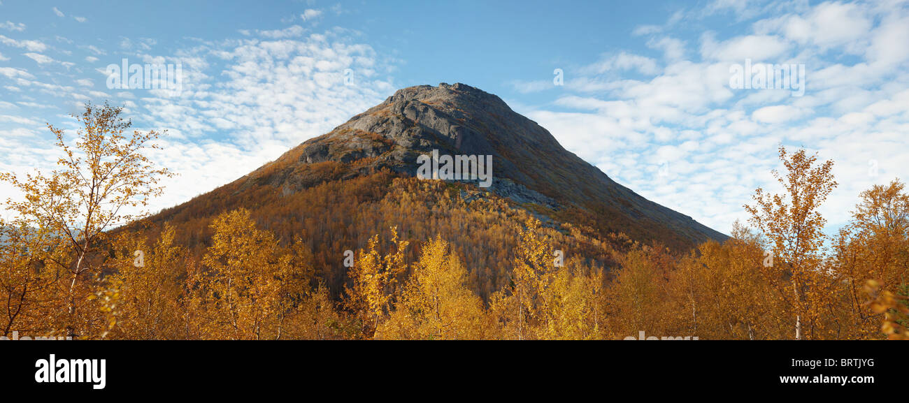 Large ancient extinct volcano - a panoramic photo Stock Photo