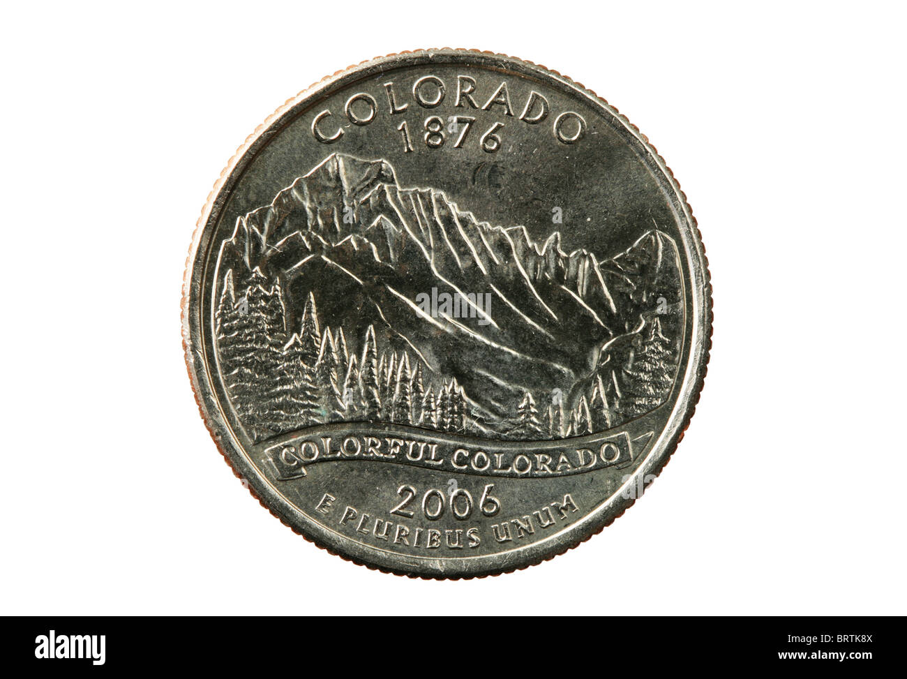 Colorado state quarter isolated on white background Stock Photo