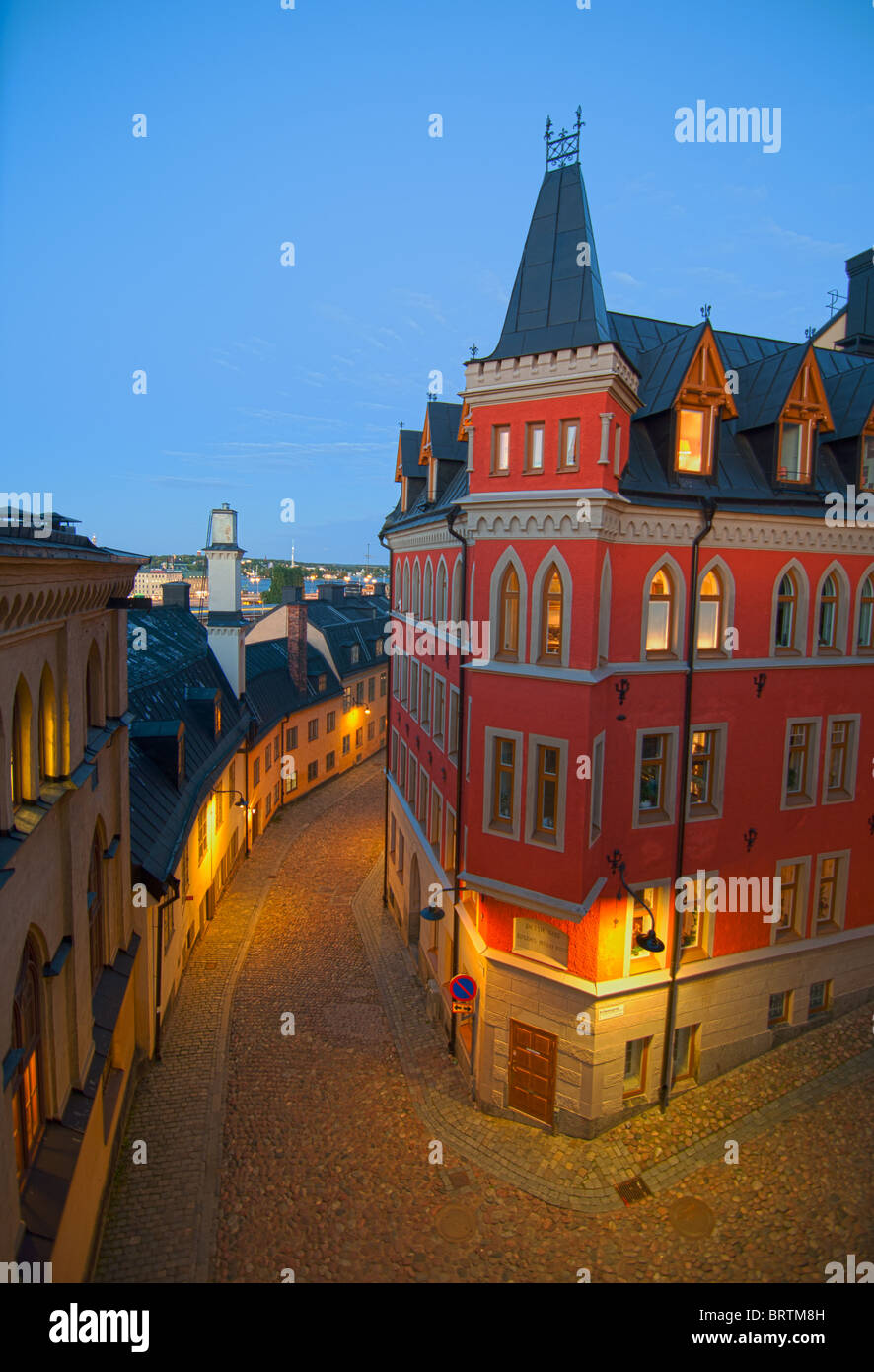 Night view in Sodermalm, Stockholm Stock Photo