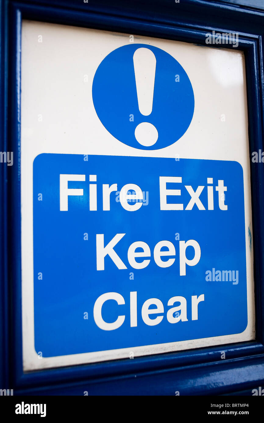 Fire Exit door sign. Stock Photo