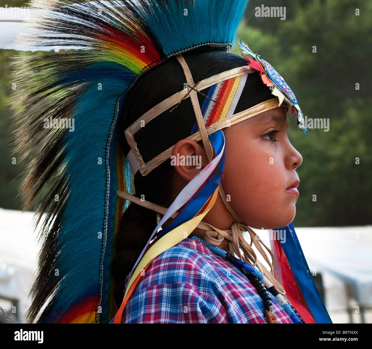 Portrait of a young Chumash native American teen Stock Photo