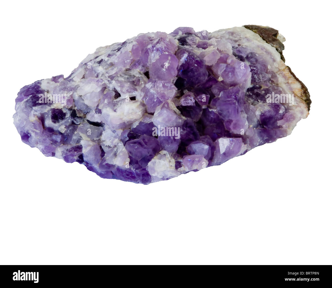 Amethyst is a violet variety of quartz often used in jewelry Stock Photo