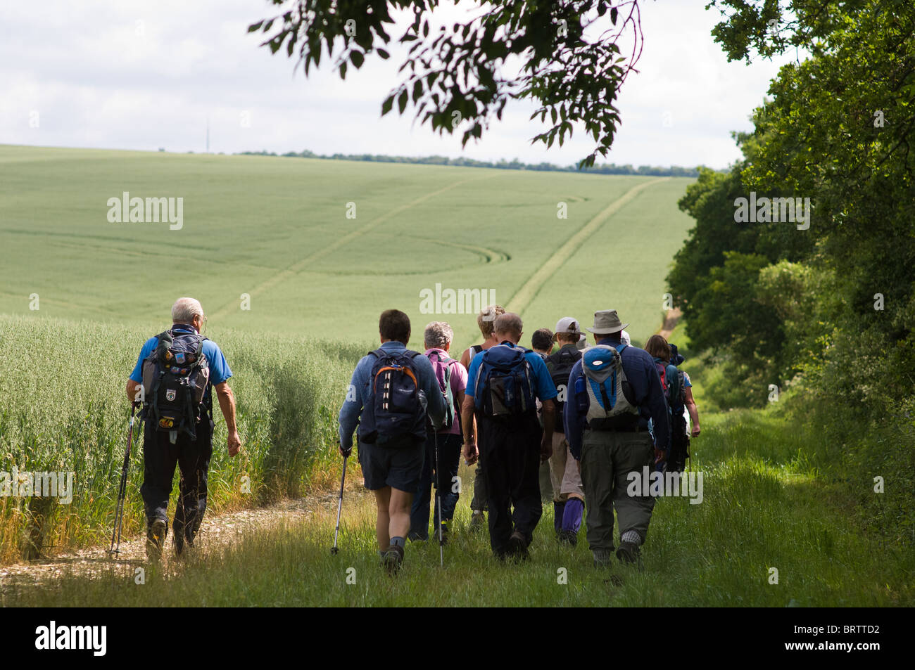 Members Of The Ramblers Association On A Walk Near Whitchurch