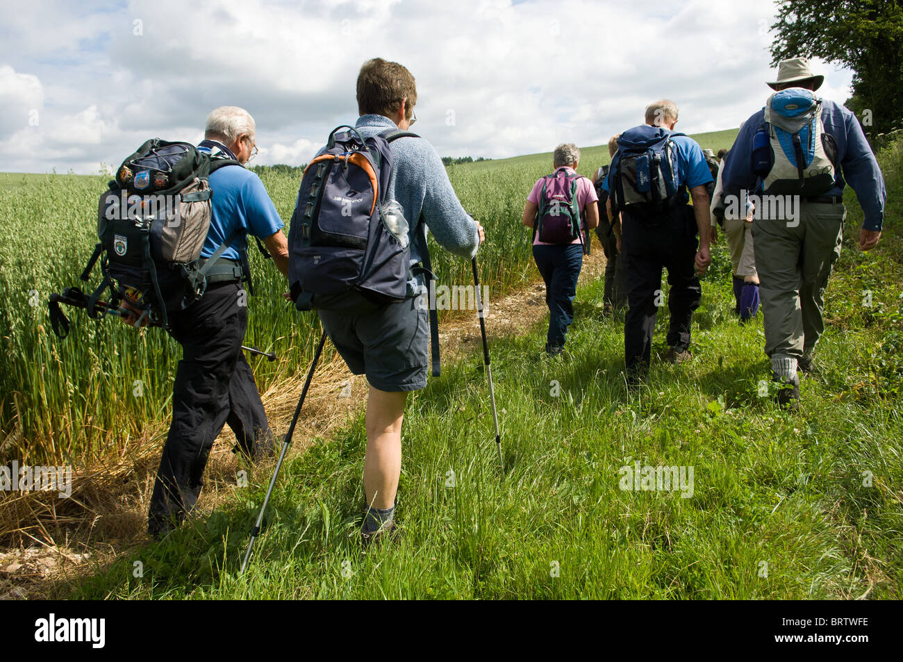 Members Of The Ramblers Association On A Walk Near Whitchurch