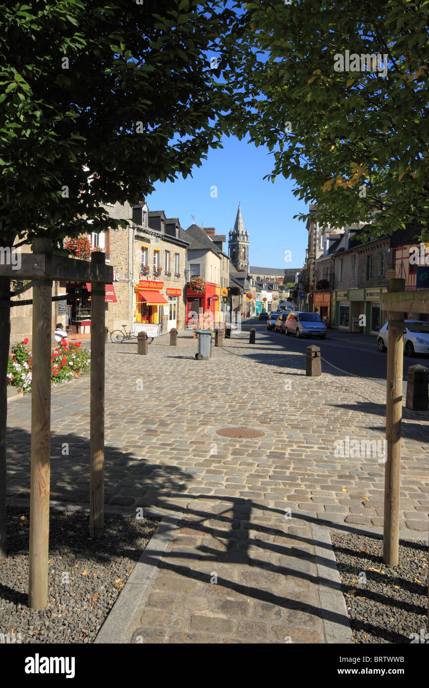 The town of Combourg, in Brittany, Northern France Stock Photo
