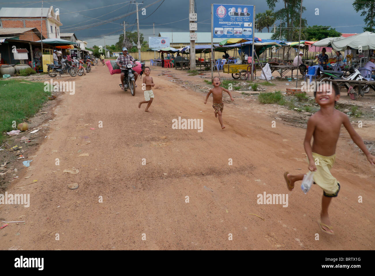 CAMBODIA  Children playing Phnom Penh Stock Photo