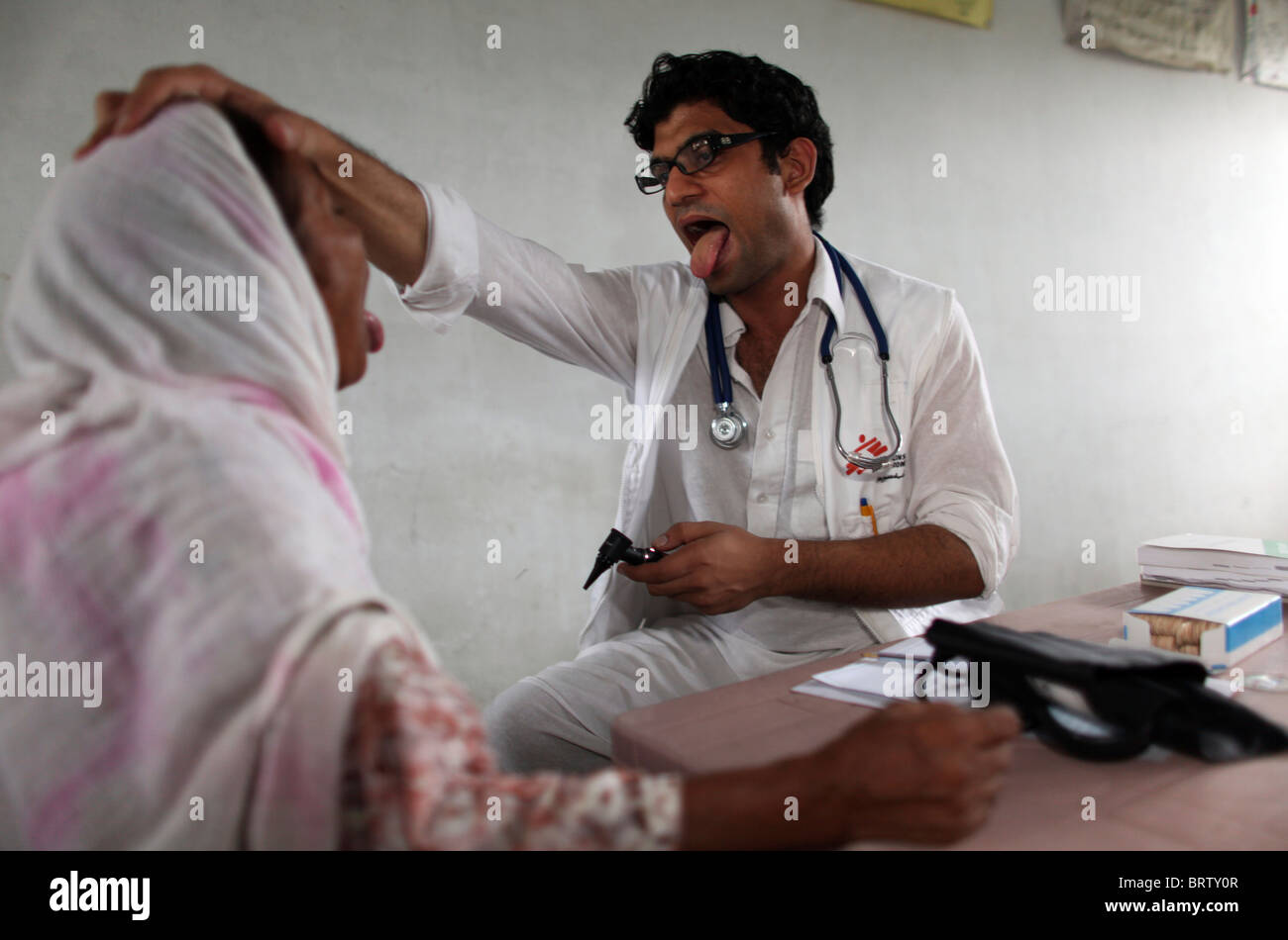 clinic of MSF for victims of floods in pakistan Stock Photo