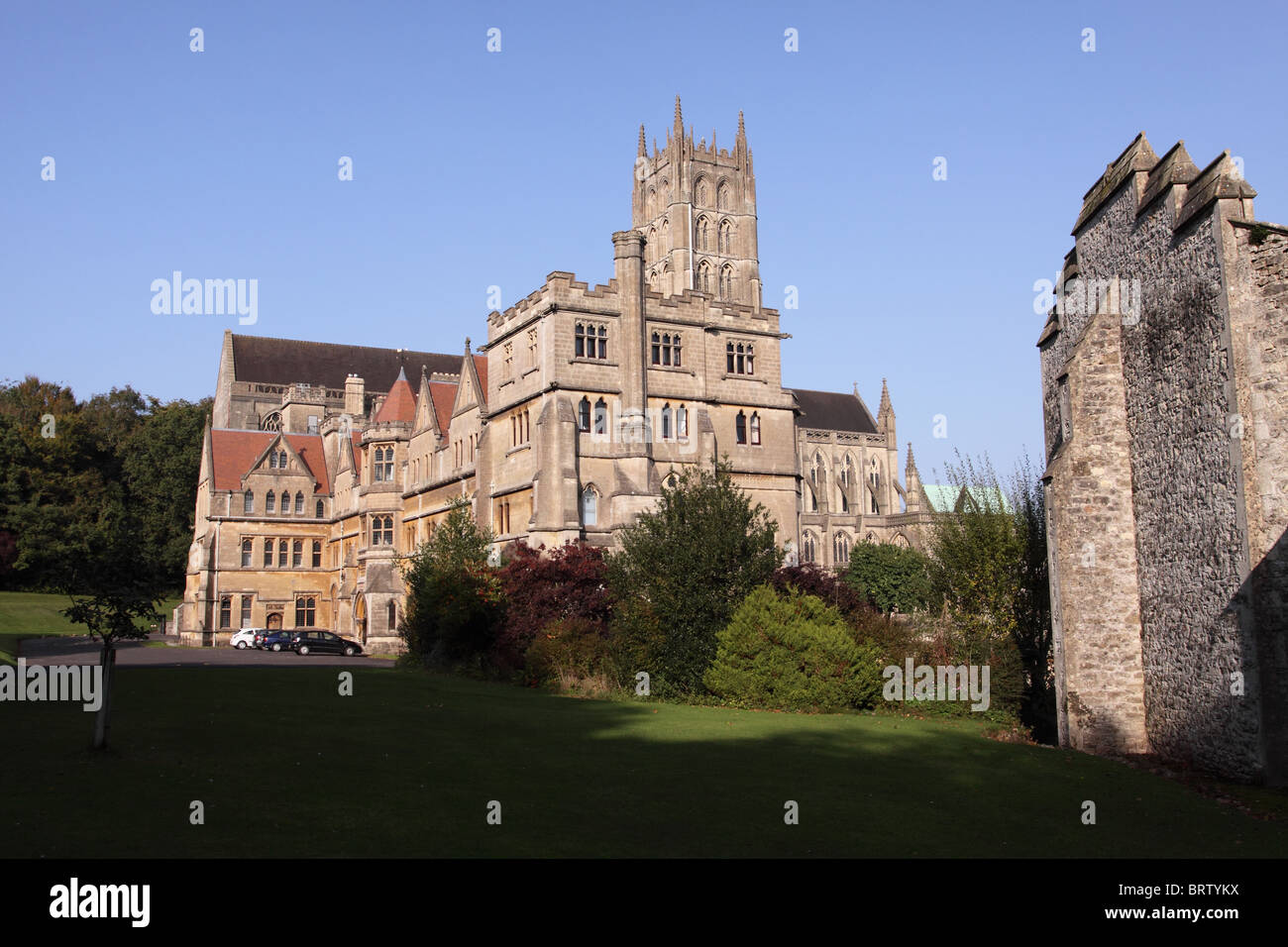 Downside School and Downside Abbey at Stratton on the Fosse in Somerset UK Stock Photo