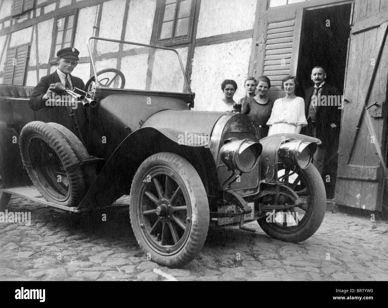 Vintage car, historical image, ca. 1926 Stock Photo