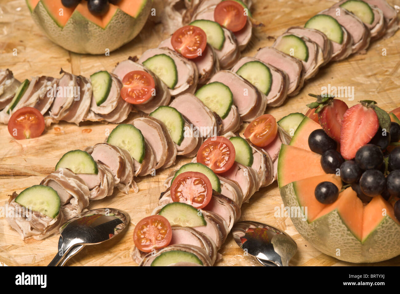 Cold cuts with pork medaillons, buffet, food Stock Photo