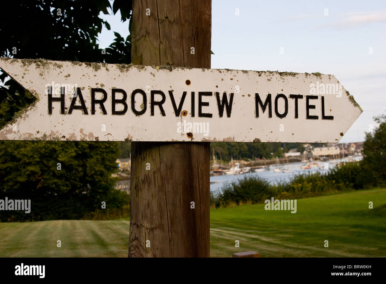 Bed and Breakfast signs outside, Bar Harbor, Maine, USA Stock Photo Alamy