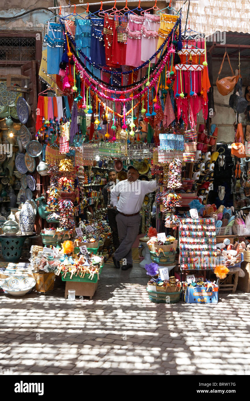 MOROCCO MARRAKESH SOUK SHOP Stock Photo