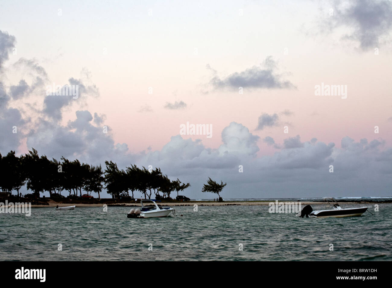 Mauritius Beach At Sunset Stock Photo Alamy