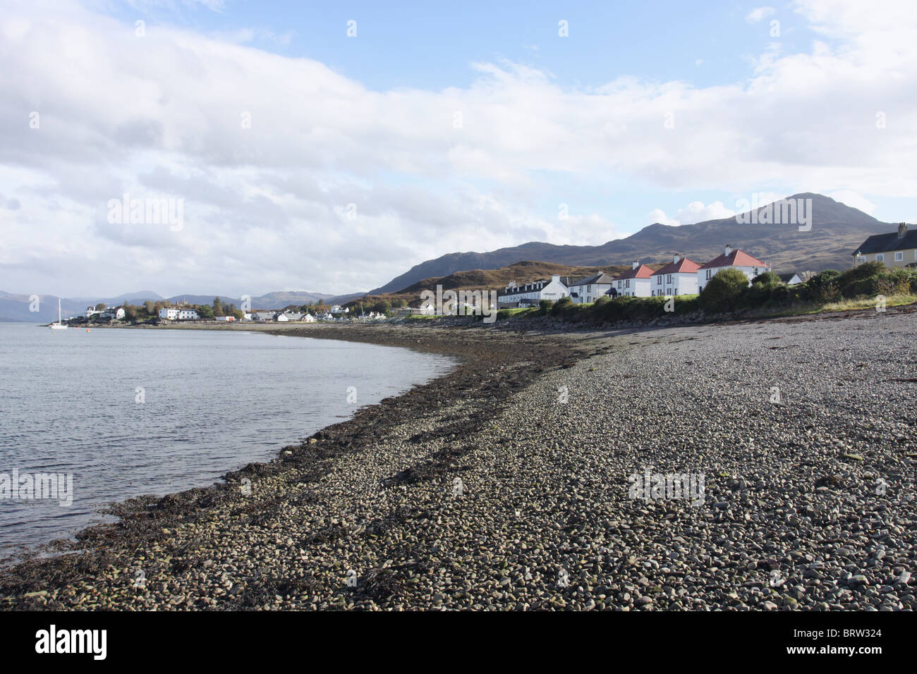 waterfront houses Kyleakin Isle of Skye Scotland October 2010 Stock