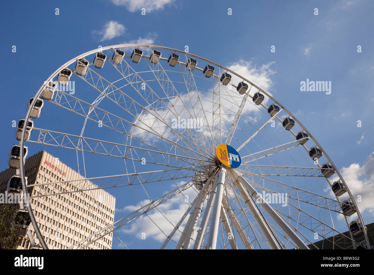 Manchester, England, UK. Wheel of Manchester by the Arndale shopping centre in Exchange Square in the city Stock Photo