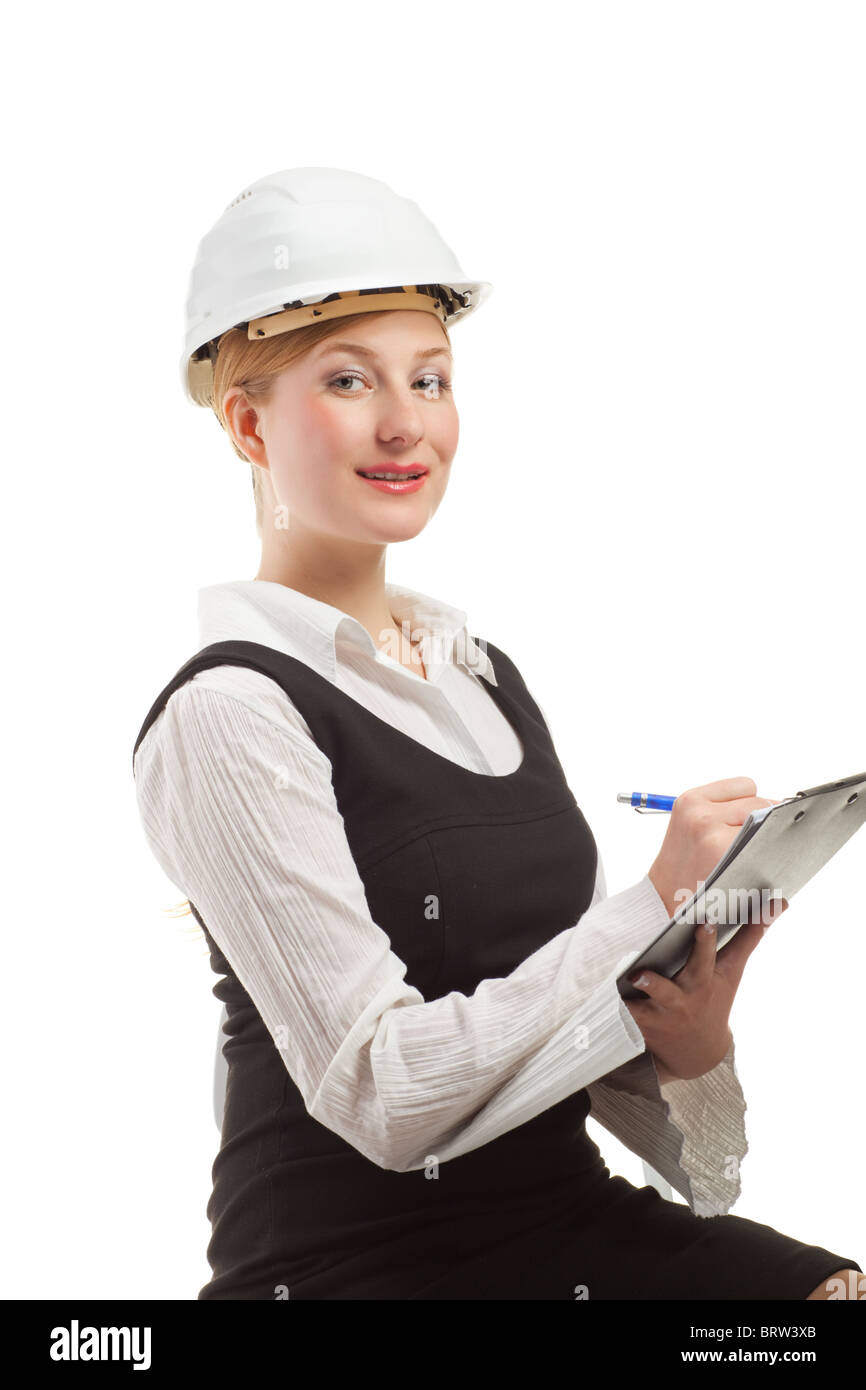 Engineer with laptop Stock Photo