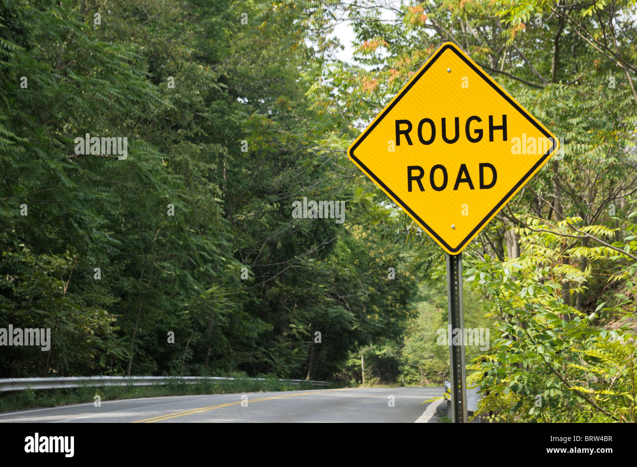 Rough Road sign Stock Photo