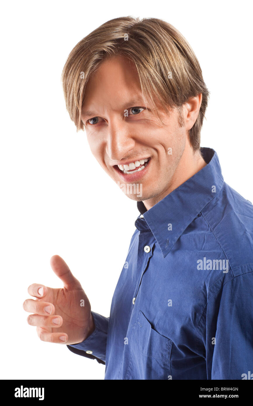 angry business man. isolated on white background Stock Photo - Alamy