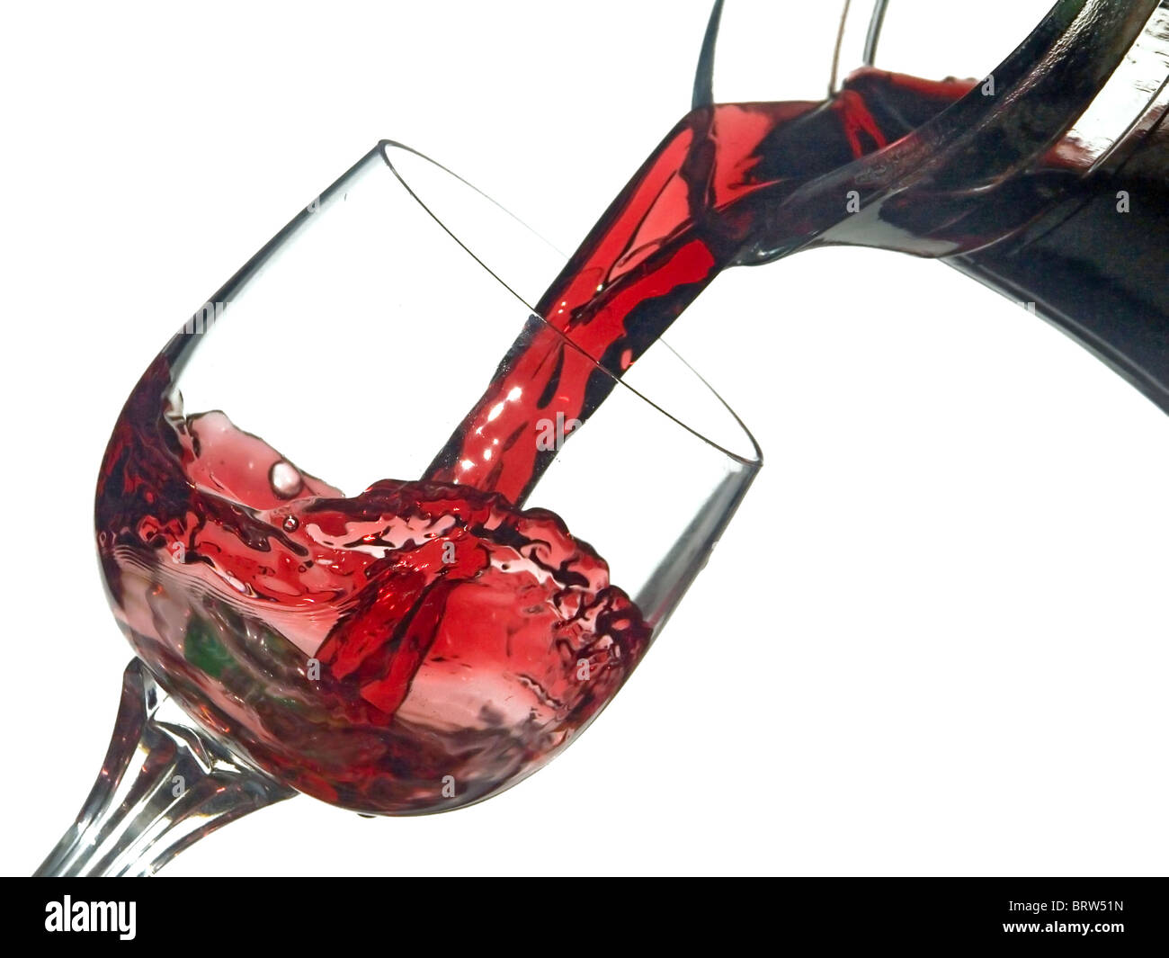 pour wine into a glass Stock Photo Alamy
