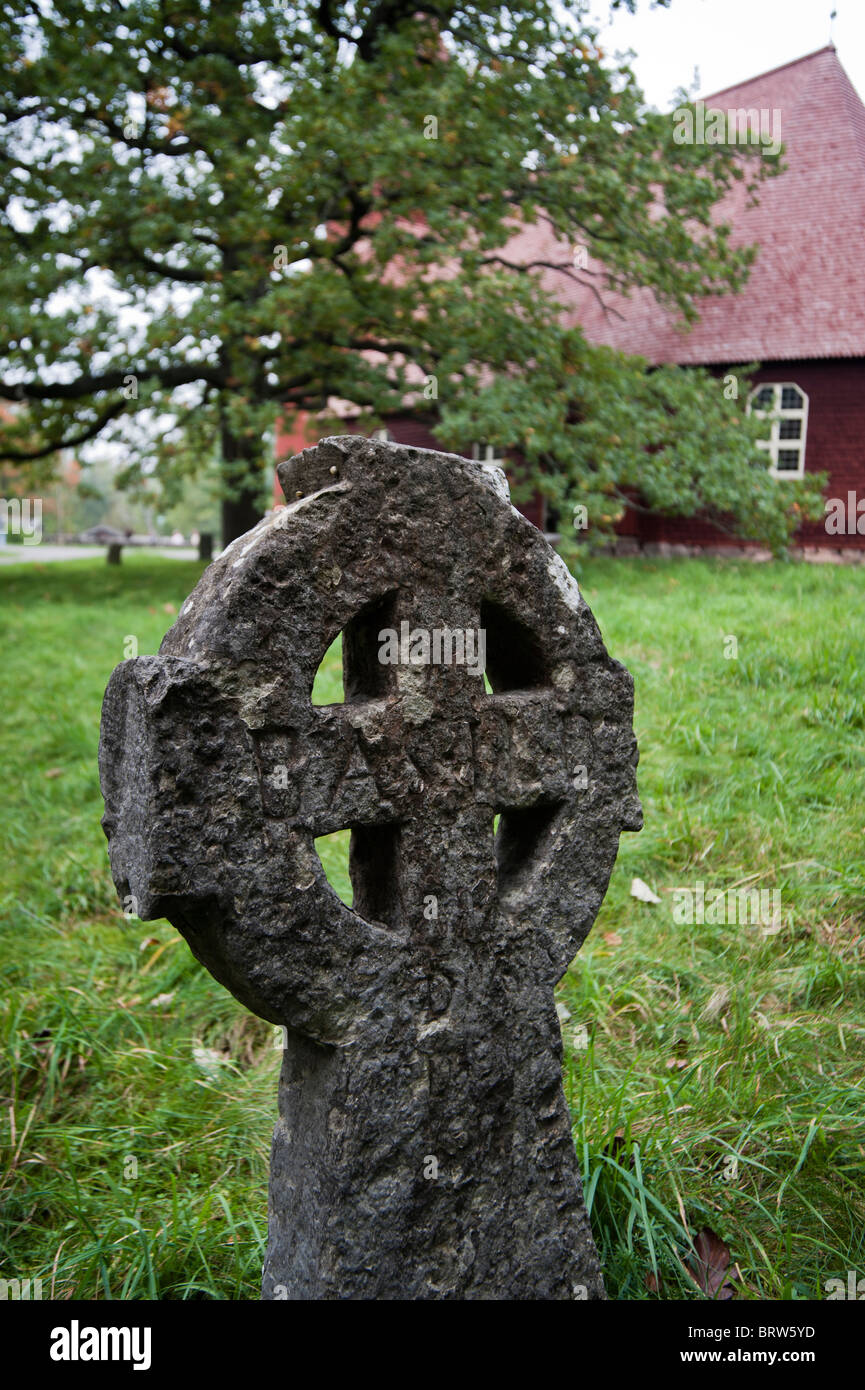 Antique stone cross, gravestone at old cemetery Stock Photo Alamy