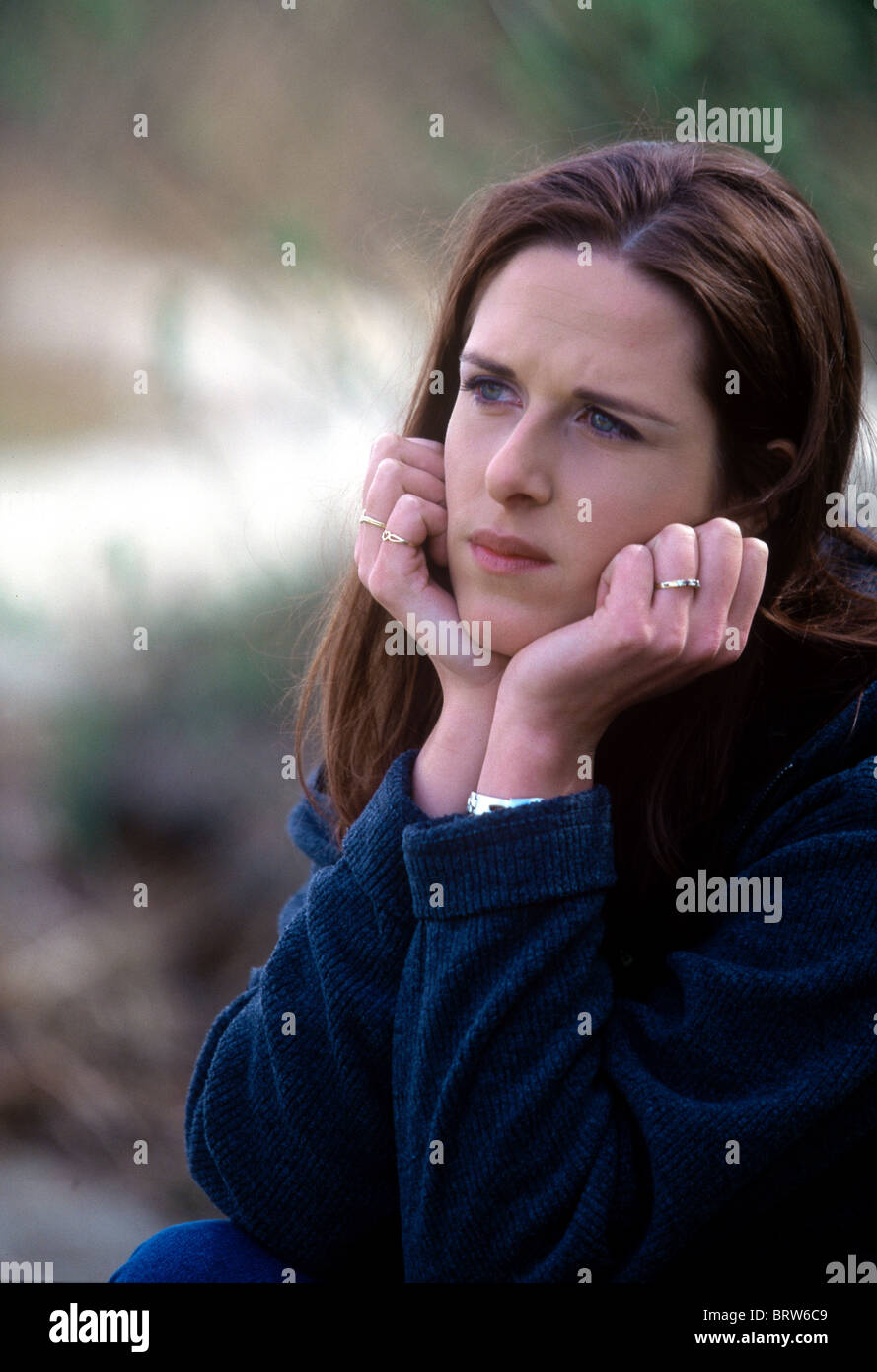 Young Woman In Distress Stock Photo Alamy
