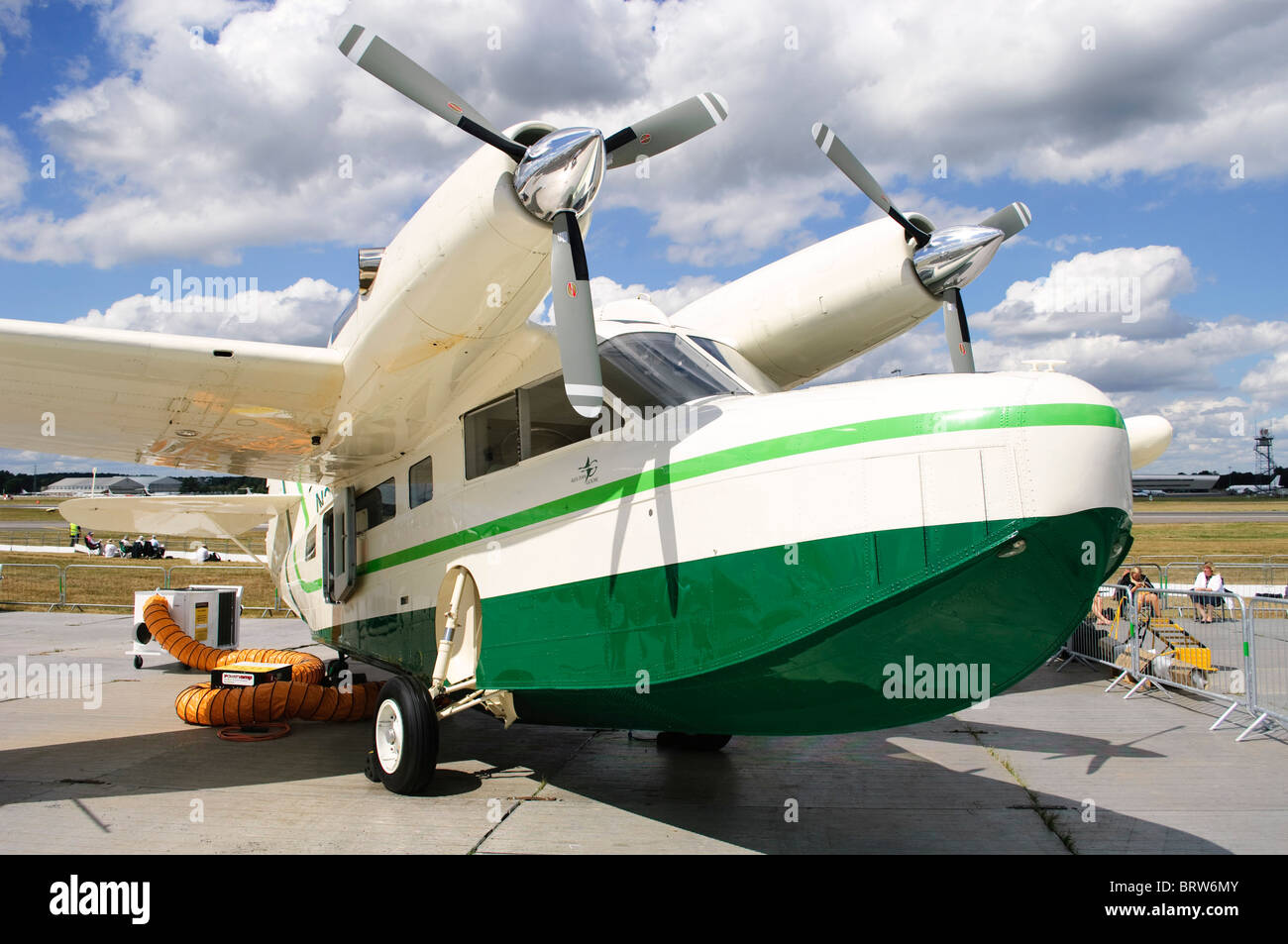 Grumman G21A Turbo Goose on static display at Farnborough Airshow Stock Photo Alamy