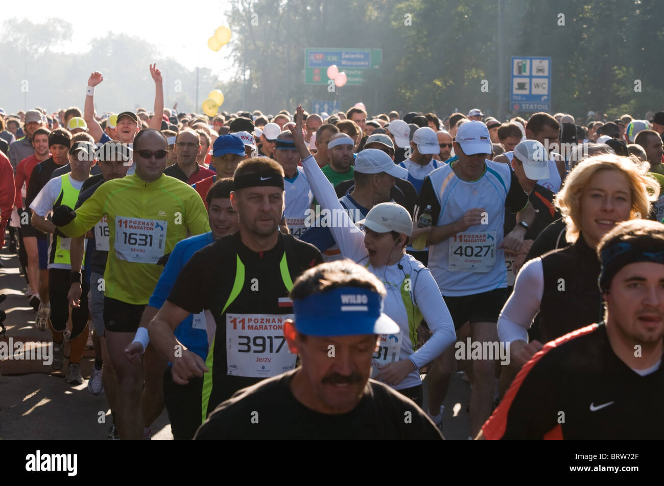 POZNAN, POLAND - OCTOBER 10. Poznan Marathon starts. 11th edition. October 10, 2010 in Poznan, Poland. Stock Photo