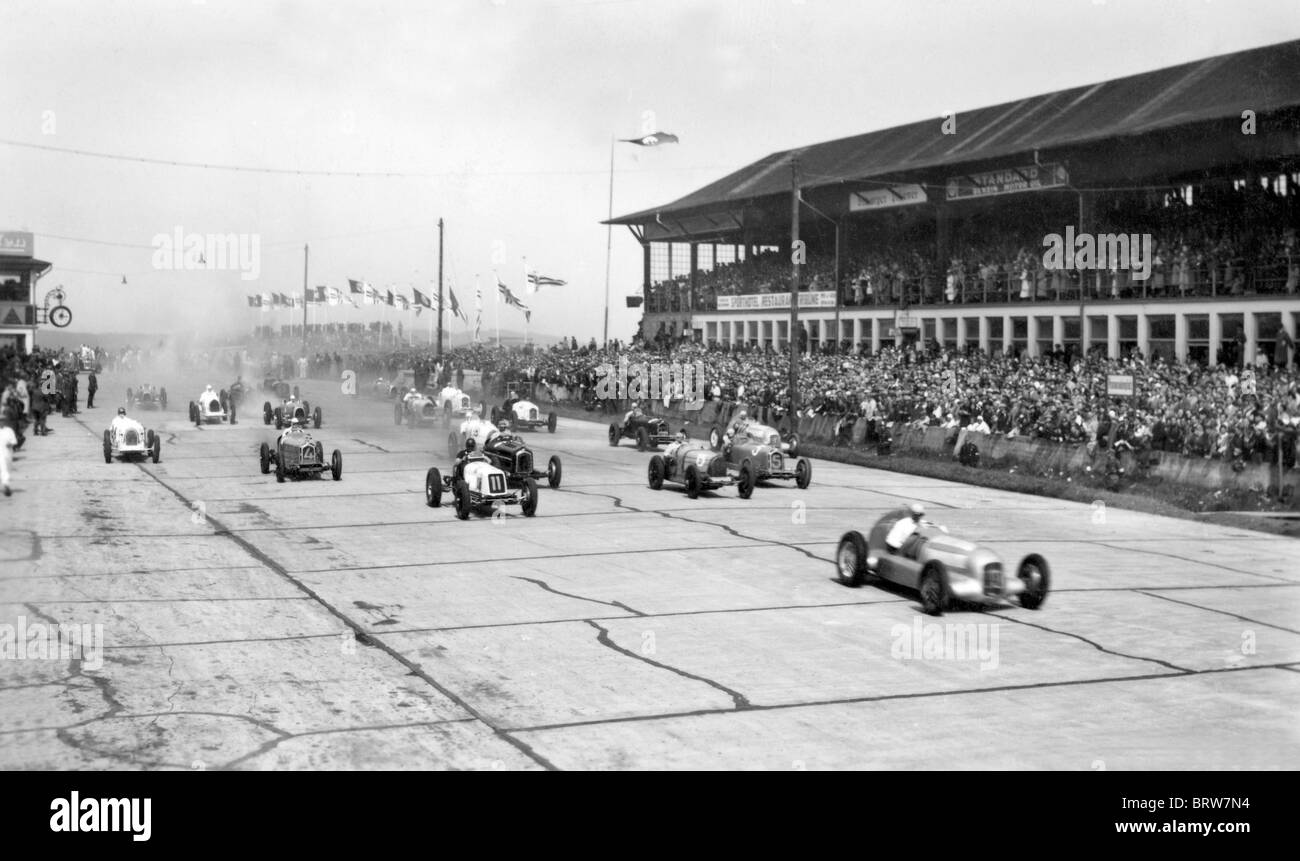 Car race, historic photograph, around 1936 Stock Photo
