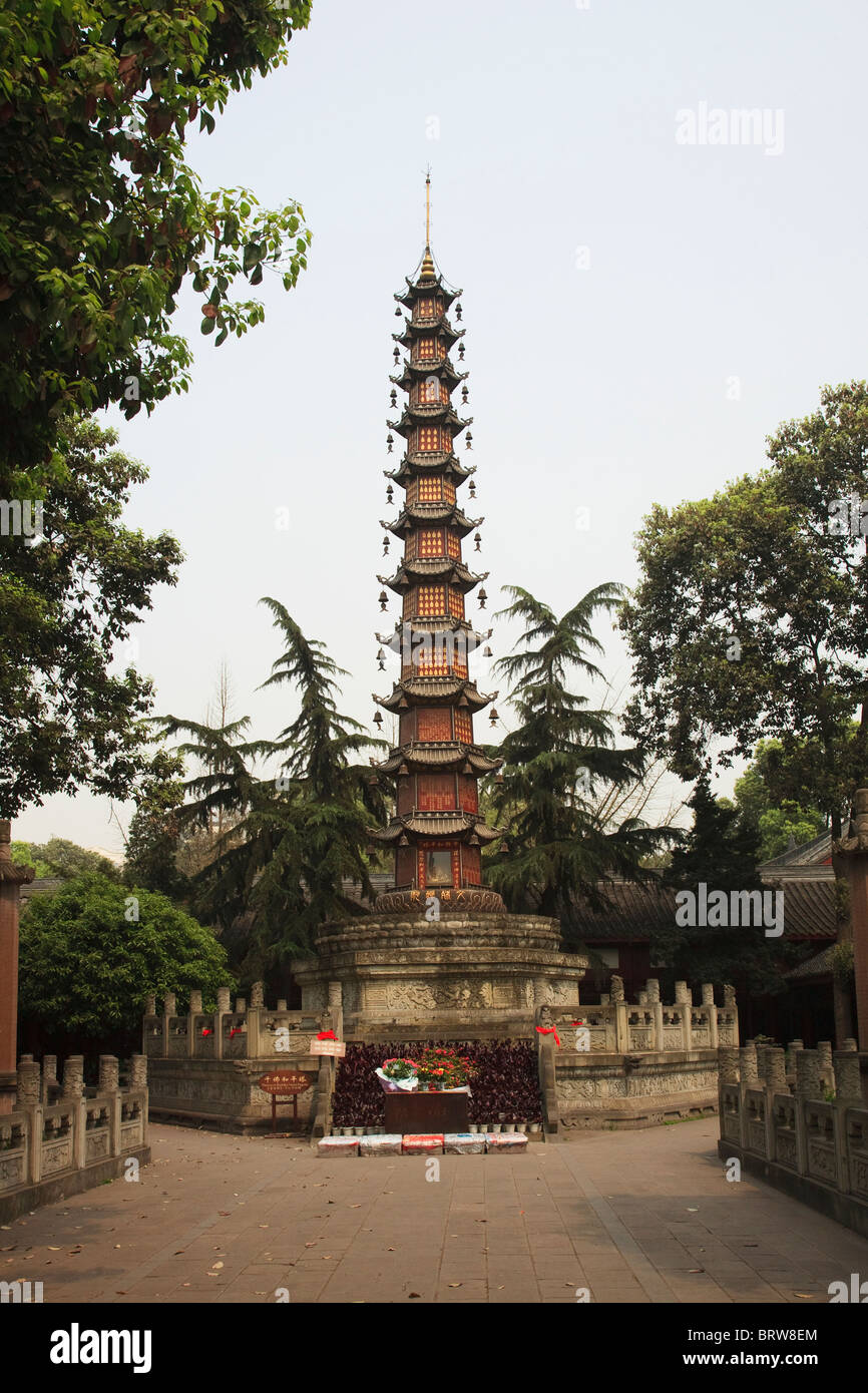 The Thousand Buddha Peace Pagoda located within the Wensha Temple in Chengdu China Stock Photo