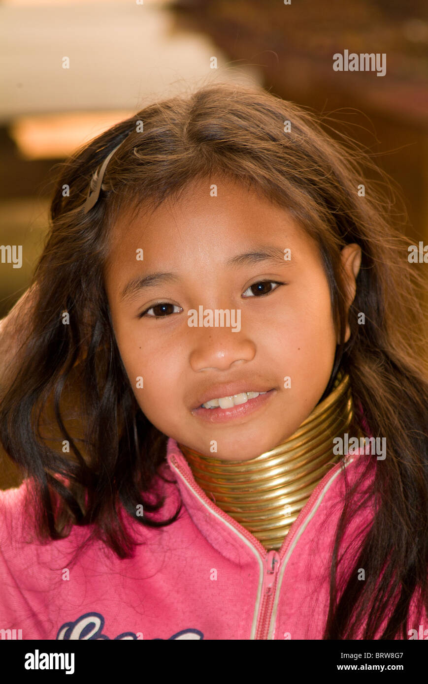 Long Neck Girl Stock Photo Alamy